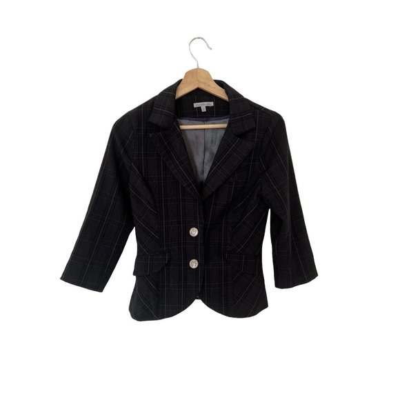Charlotte Russe Jackets & Blazers - Charlotte Russe Plaid Blazer Black Size Small Women Jacket Womens Small Women's